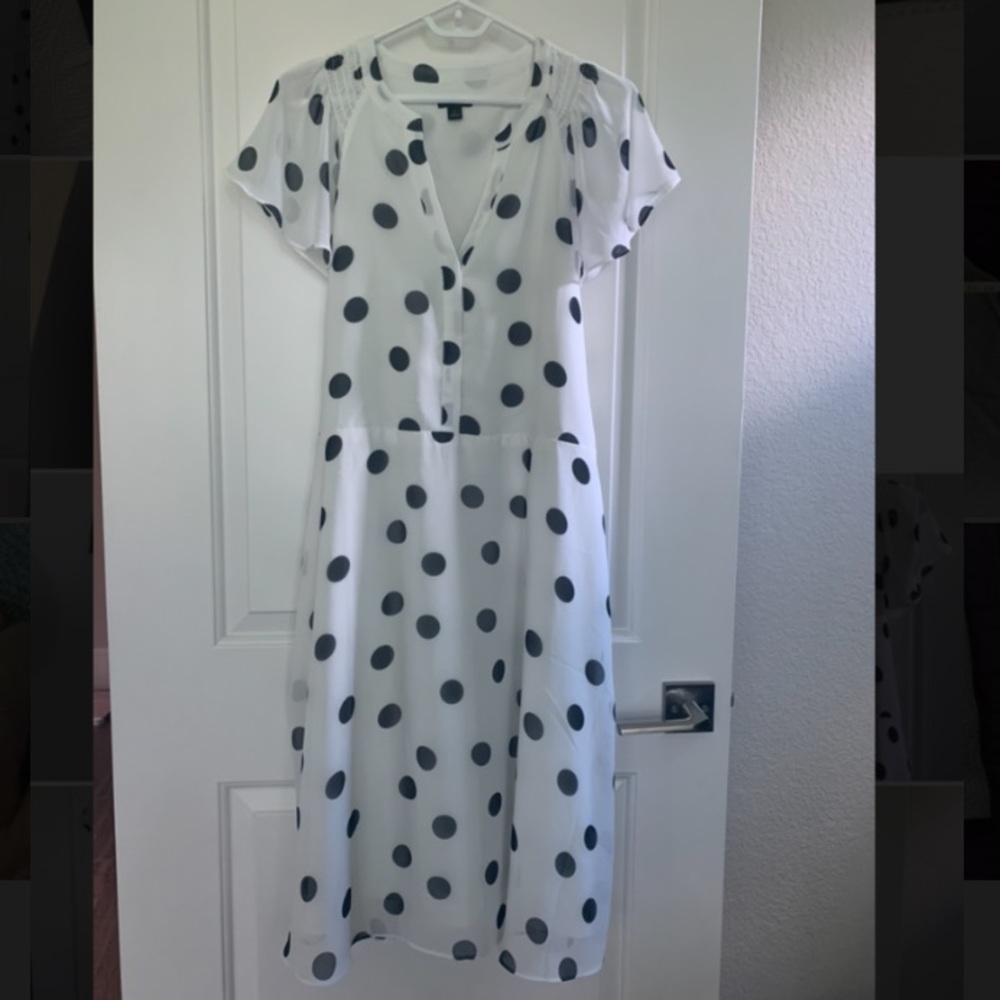 Light & Flowy Polka Dot Flutter Sleeve Dress - image 3
